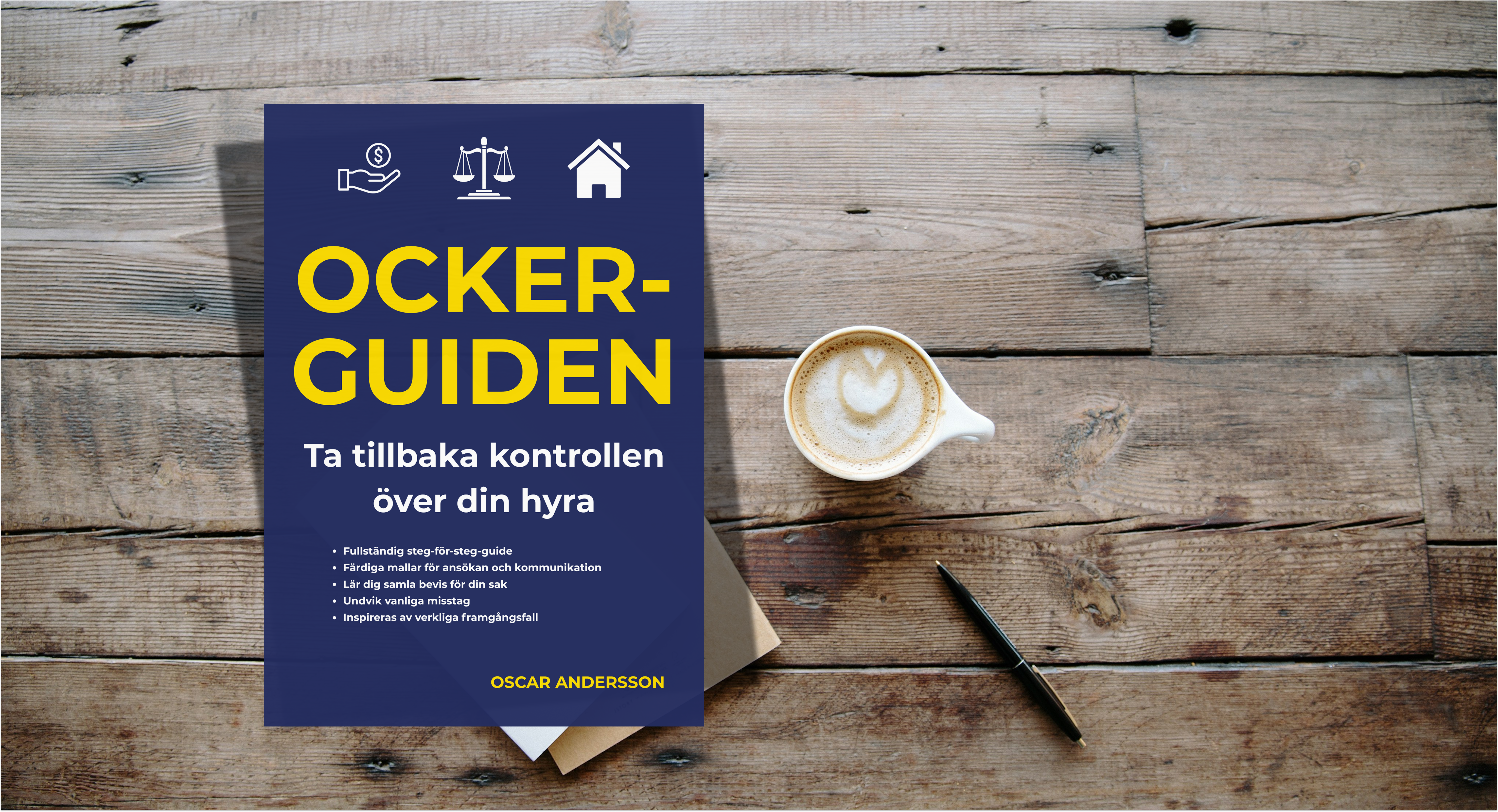 Illustration av Ockerguiden – en guide som hjälper hyresgäster att ta kontroll över sin hyra